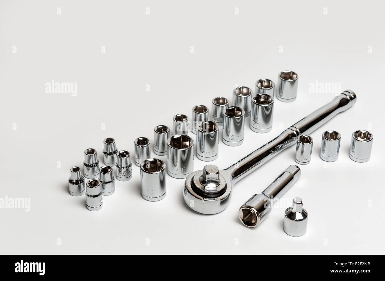 Ratchet and a set of interchangeable heads Stock Photo Alamy