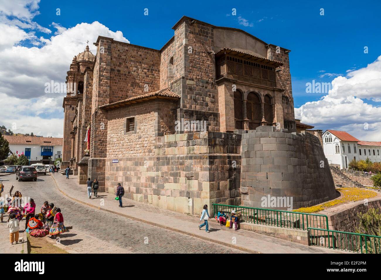 Peru, Cuzco, the Church of Santo Domingo built on the Temple of the Sun or Coricancha Stock Photo