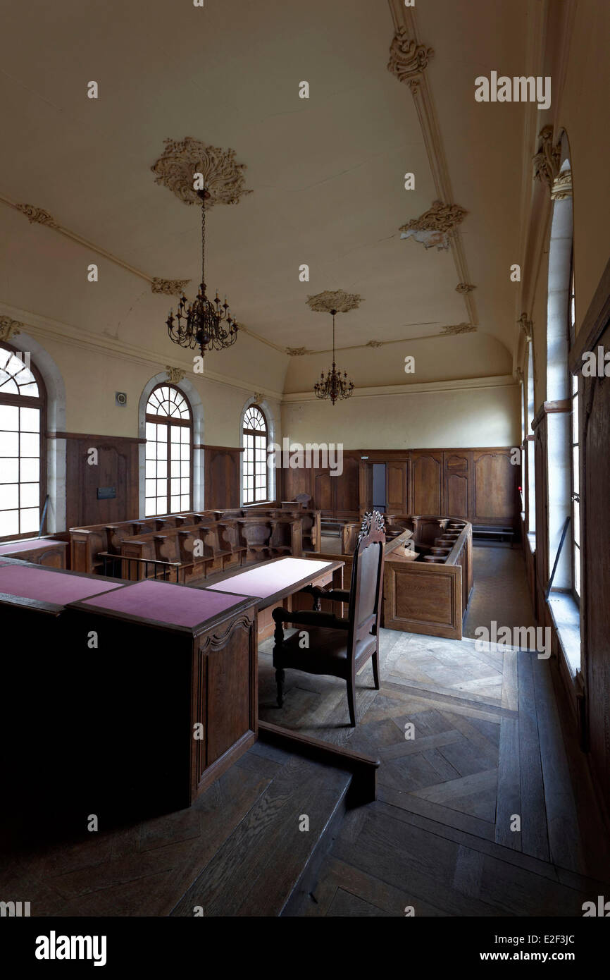 France, Vosges (88), Neufchateau, inside view of the old courthouse, main room Stock Photo