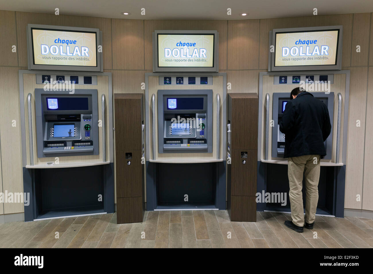 Canada, Quebec province, Montreal, the Underground City, ATM machine of the Royal Bank of Canada Stock Photo
