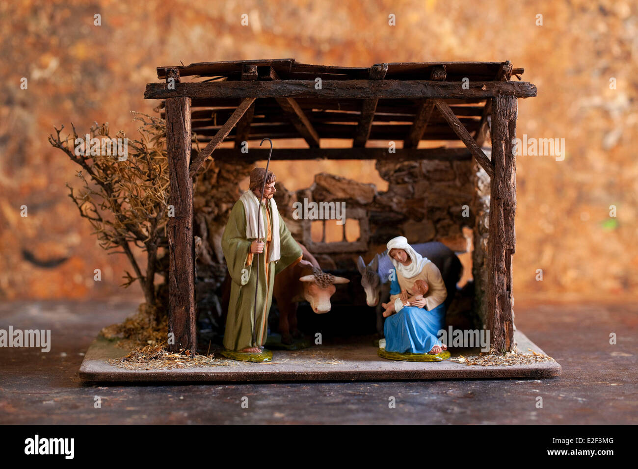 France, Bouches du Rhone, Castel figurines, nativity, private collection Stock Photo