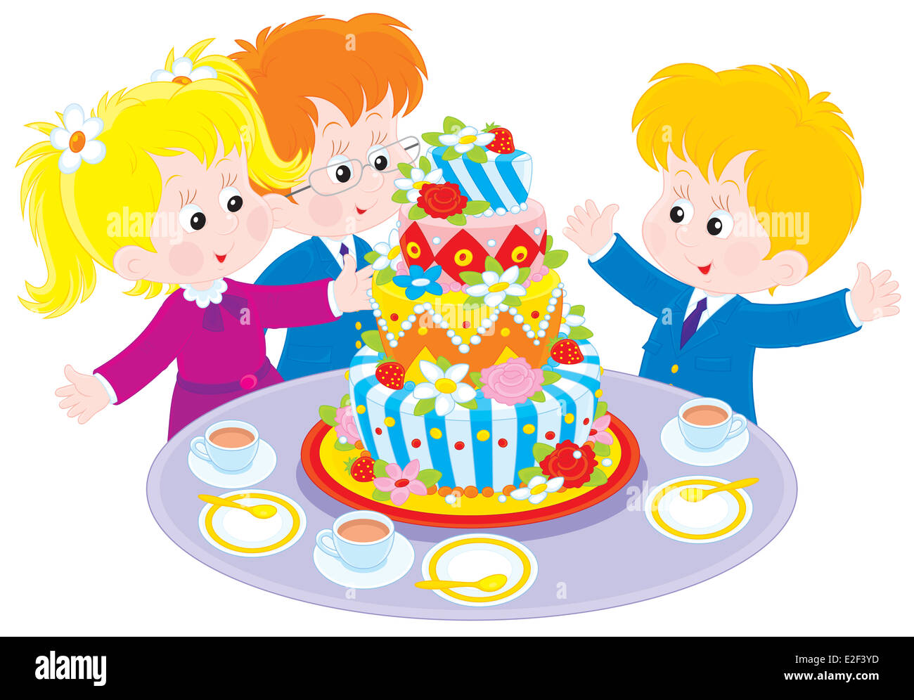 Дети вокруг торта
