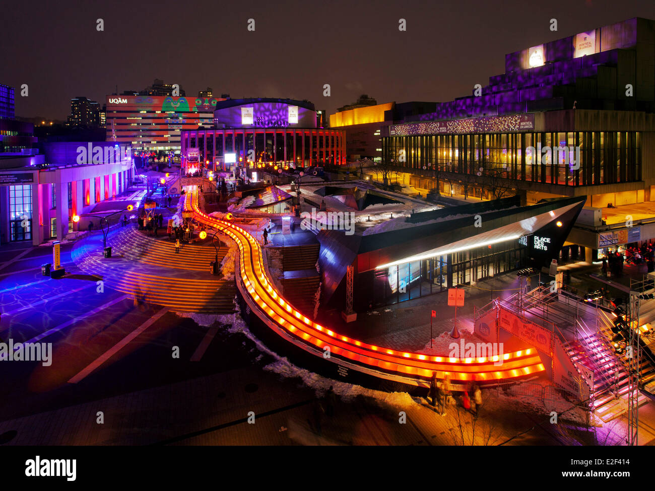 Canada, Quebec province, Montreal, Montreal en Lumiere festival, giant slide Stock Photo
