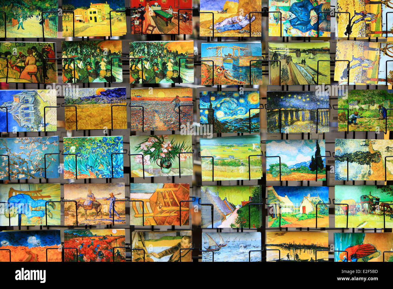 France, Bouches du Rhone, Arles Espace Van Gogh, Van Gogh postcards Stock Photo