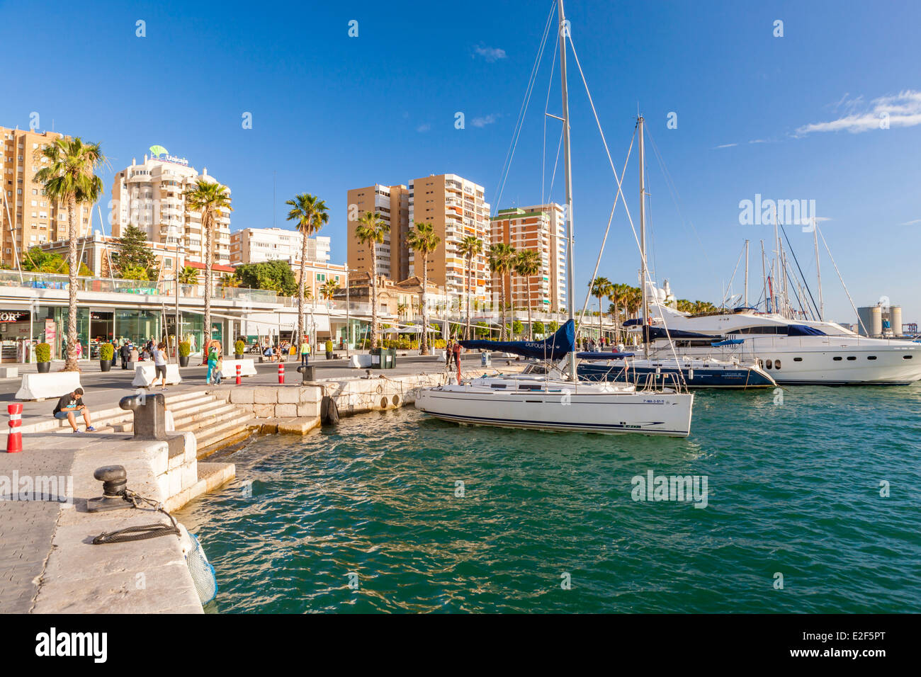 The yacht harbour of Puerto Banús, Marbella, Málaga, Costa del Sol, Andalusia, Spain, Europe. Stock Photo