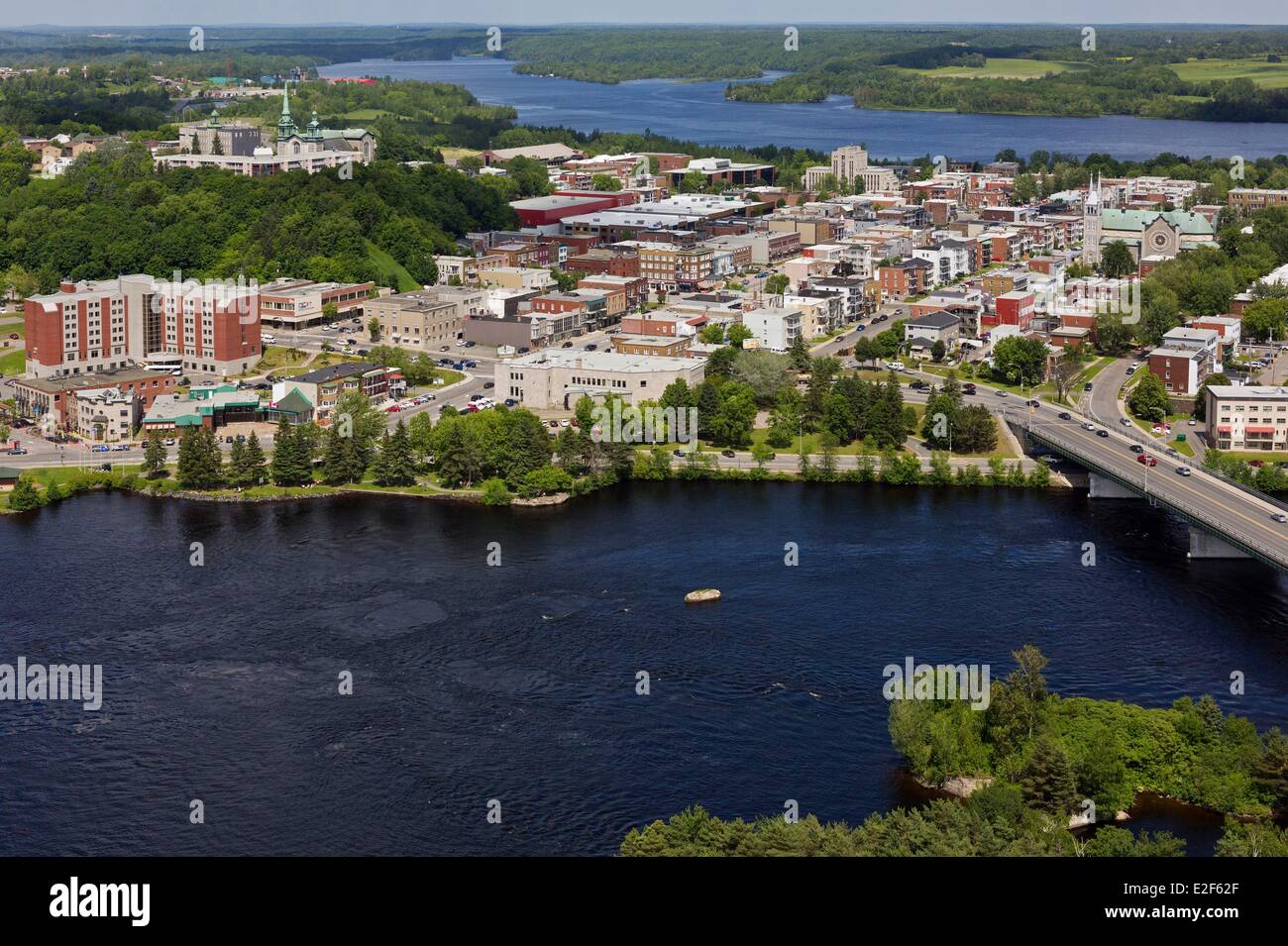 Canada, Quebec, Mauricie, Shawinigan city (aerial view) Stock Photo