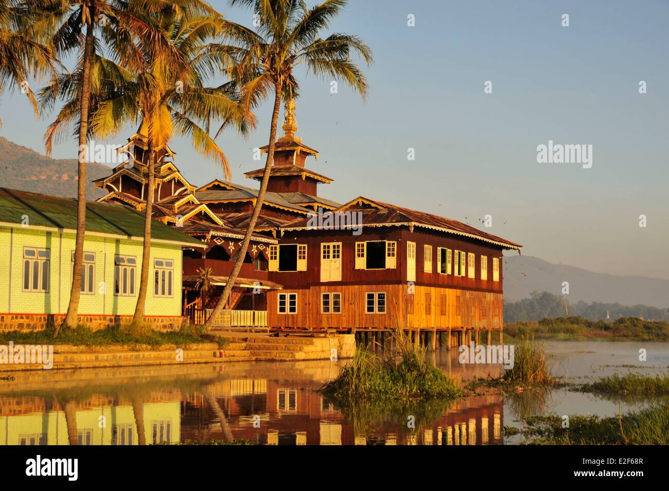 Myanmar (Burma), Shan State, Inle Lake, Khong Tai monastery Stock Photo