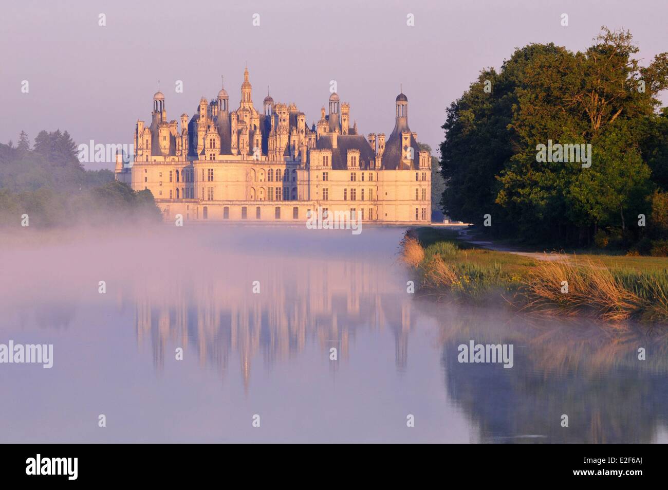 France Loir et Cher Loire Valley Chambord Chateau de Chambord listed as World Heritage by UNESCO built in 16th century in Stock Photo