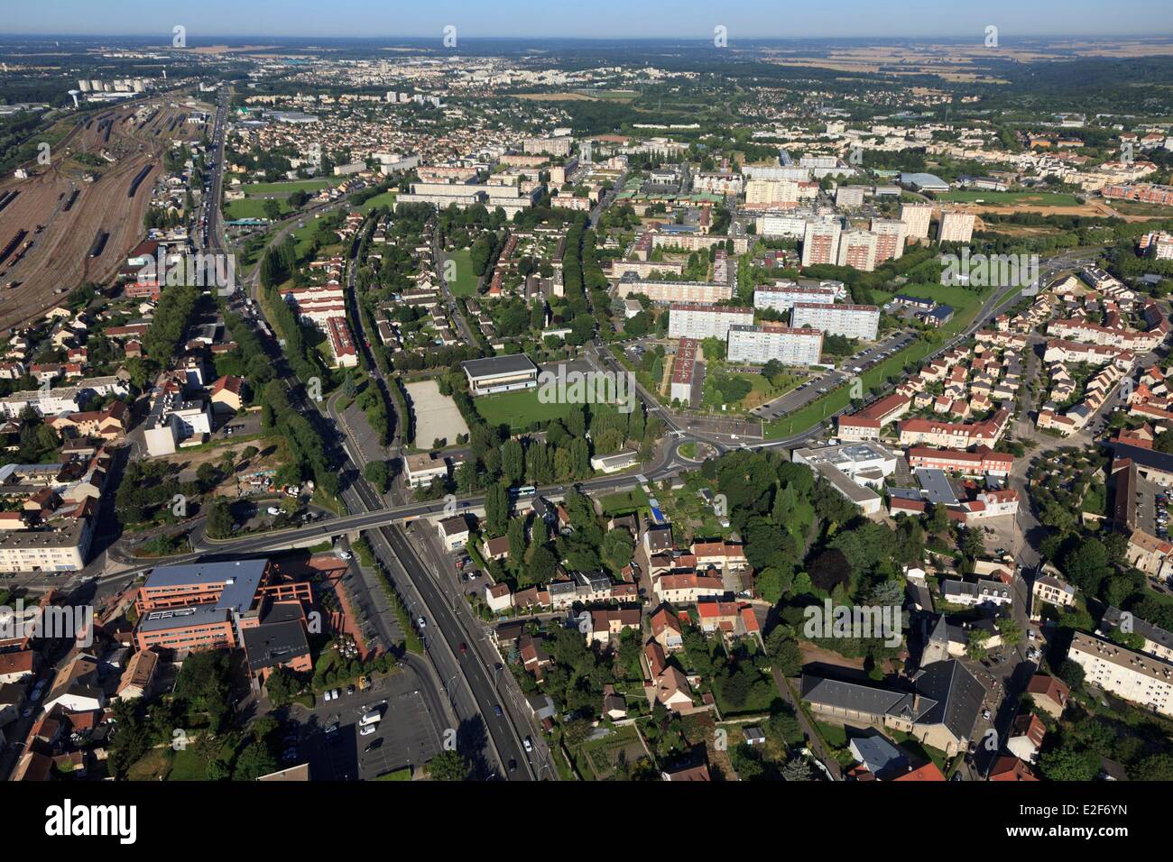 France Yvelines Trappes En Yvelines City Hall Aerial View Stock Photo Alamy