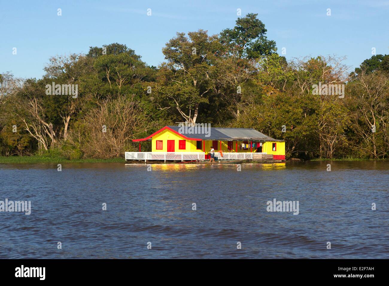 Brazil, Amazonas State, Manaus, Amazon river basin, Floating house Stock Photo