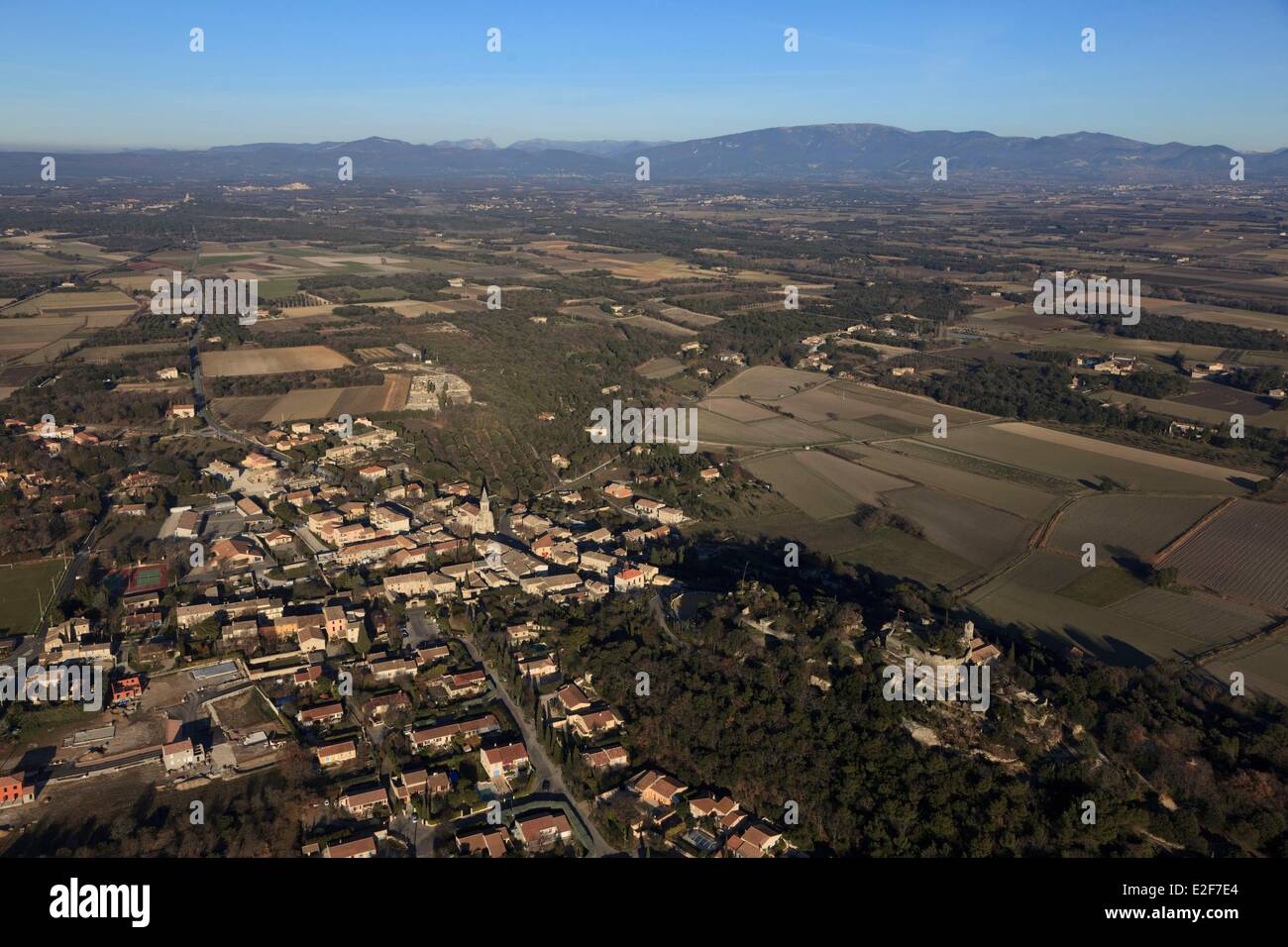 France, Drome, Montsegur sur Lauzon (aerial view) Stock Photo