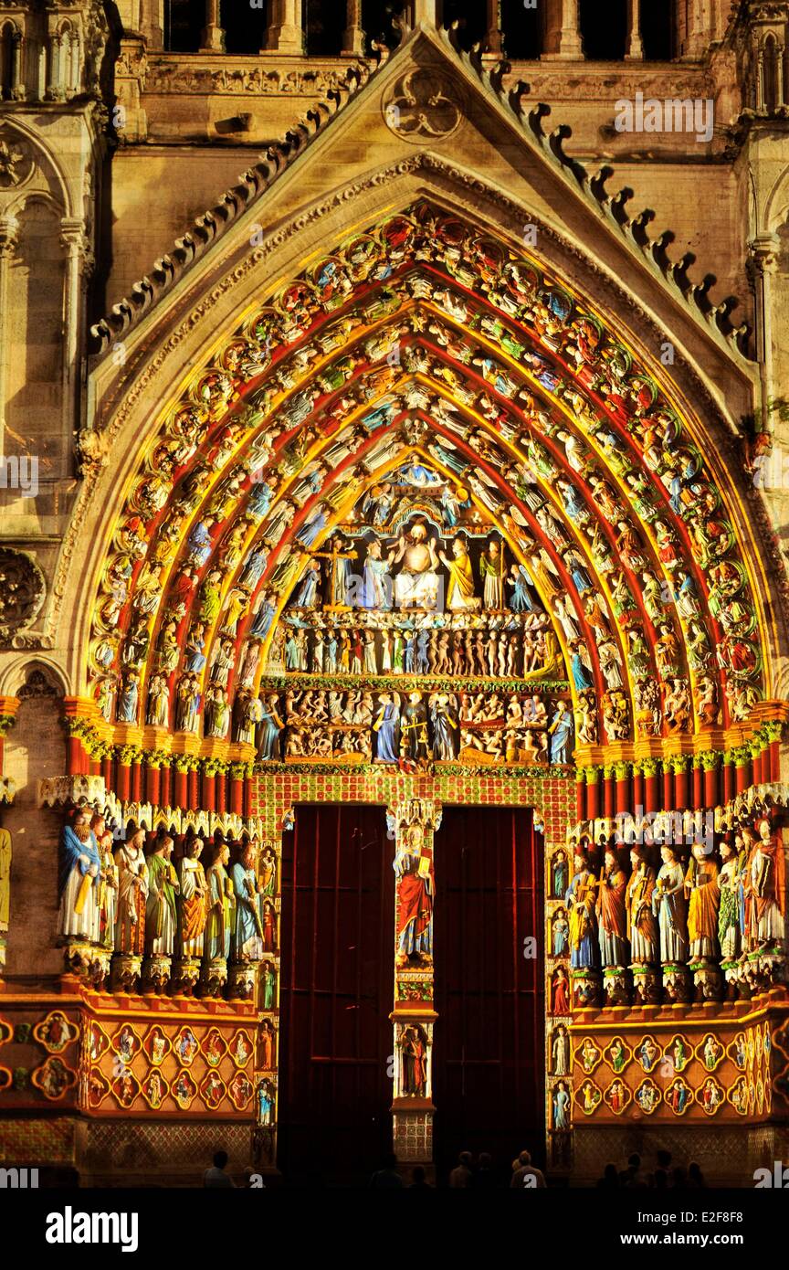 Amiens cathedral illumination hi-res stock photography and