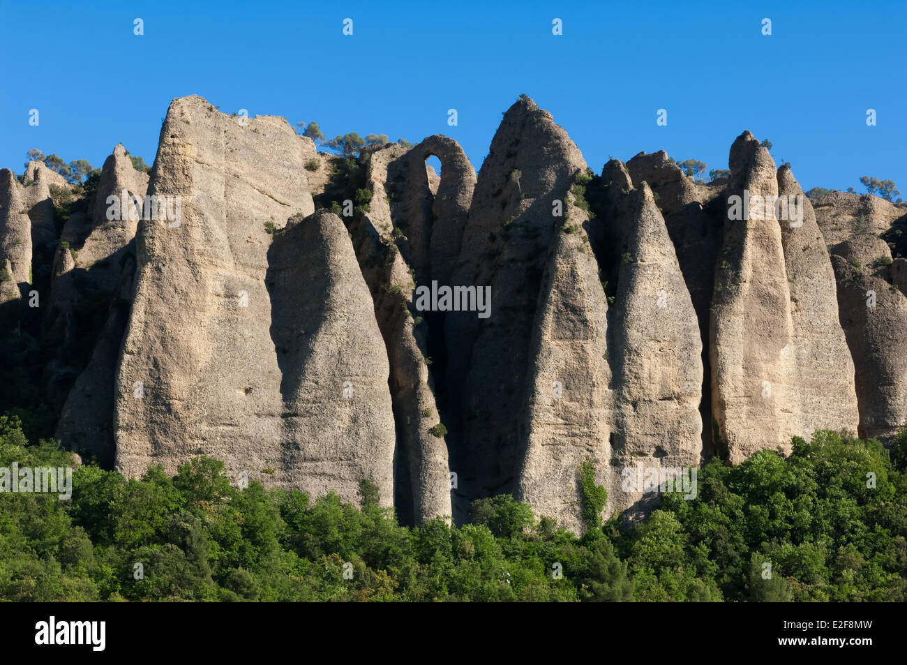 France, Alpes de Haute Provence, Les Mees, Penitents rock, or tuff