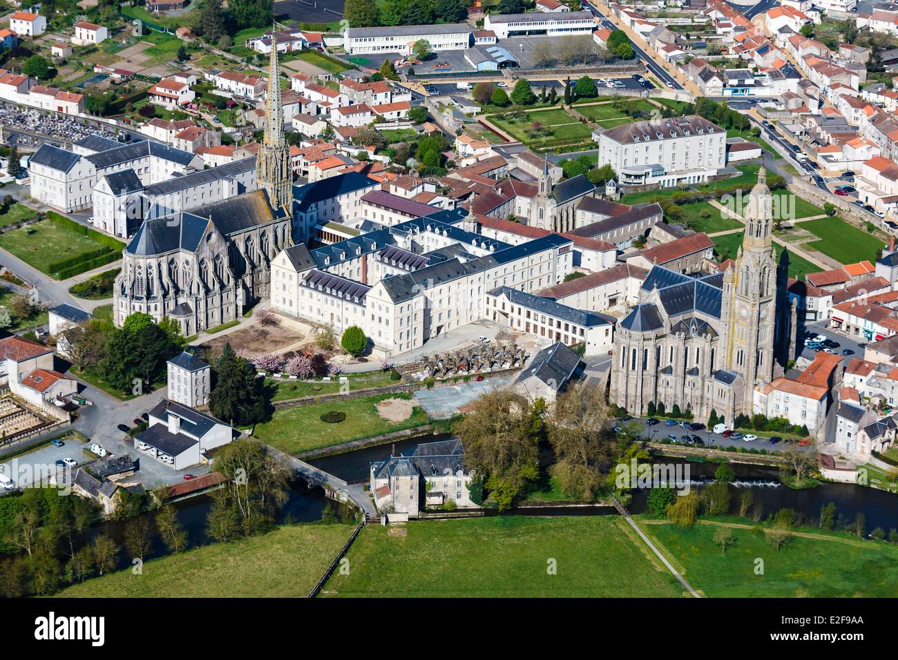 France Vendee Saint-Laurent-sur-Sevre communaute de la Sagesse convent and the basilica Saint Louis-Marie Grignion de Montfort Stock Photo