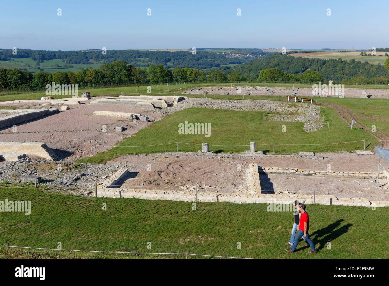 France, Cote d'Or, Alise Sainte Reine, Alesia museum park, Gallo Roman city vestiges on mont Auxois Stock Photo