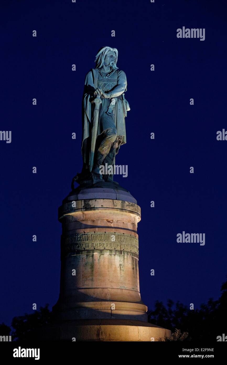 France, Cote d'Or, Alise Sainte Reine, Vercingetorix monumental statue by the sculptor Aime Millet at the top of Mont Auxois Stock Photo