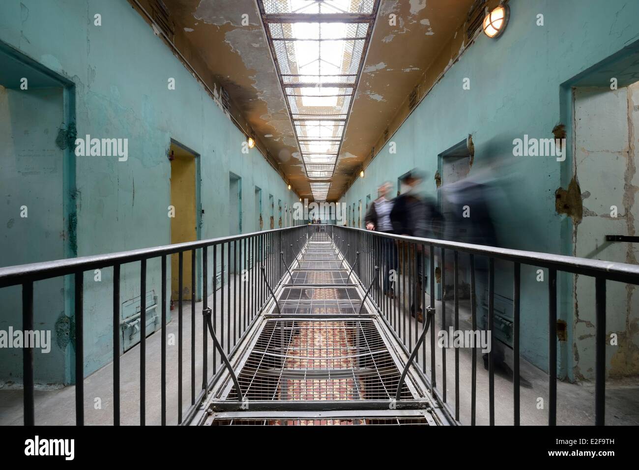 France, Rhone, Lyon, Montluc Prison Memorial, cells from the first floor gallery Stock Photo