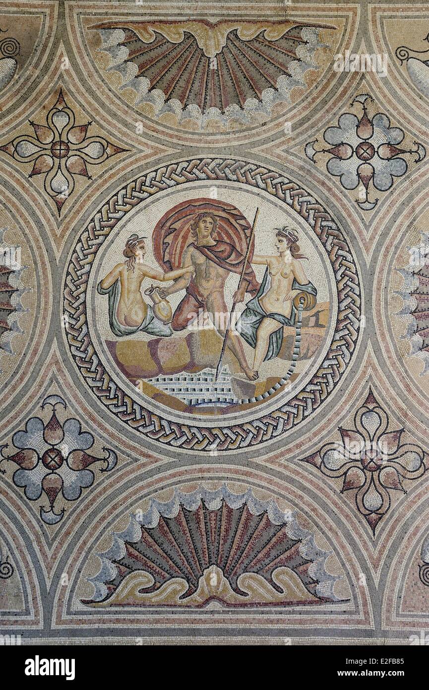 France Rhone Saint Romain en Gal Gallo-Roman Museum of Saint-Romain-en-Gal Hylas and the Nymphs mosaic from the early 3rd Stock Photo