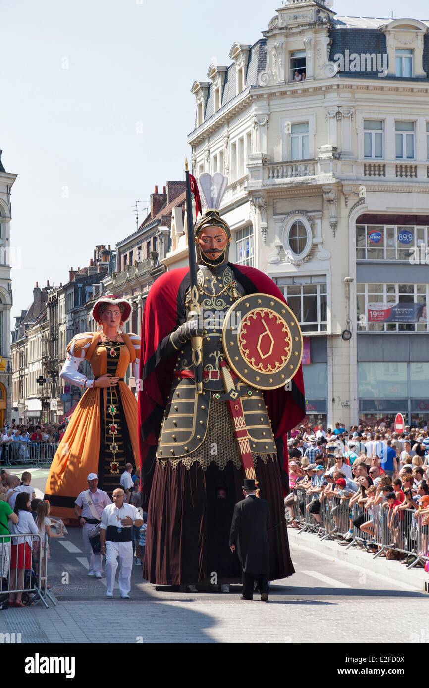 France Nord Douai Gayant Festivals Geants (Giants) listed as Intangible  Cultural Heritage by UNESCO procession through the Stock Photo - Alamy