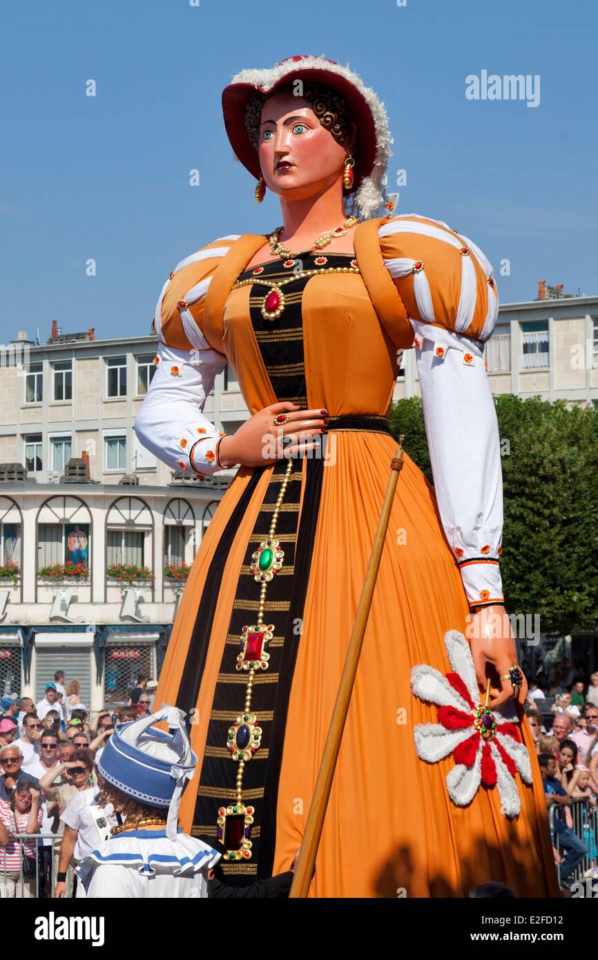 France Nord Douai Gayant Festivals Geants (Giants) listed as Intangible  Cultural Heritage by UNESCO procession through the Stock Photo - Alamy