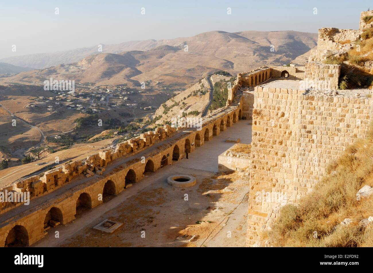 Jordan Karak Governorate Al-Karak citadel of Kerak crusader castle built  between 1142 and 1188 views of the mountains from the Stock Photo - Alamy