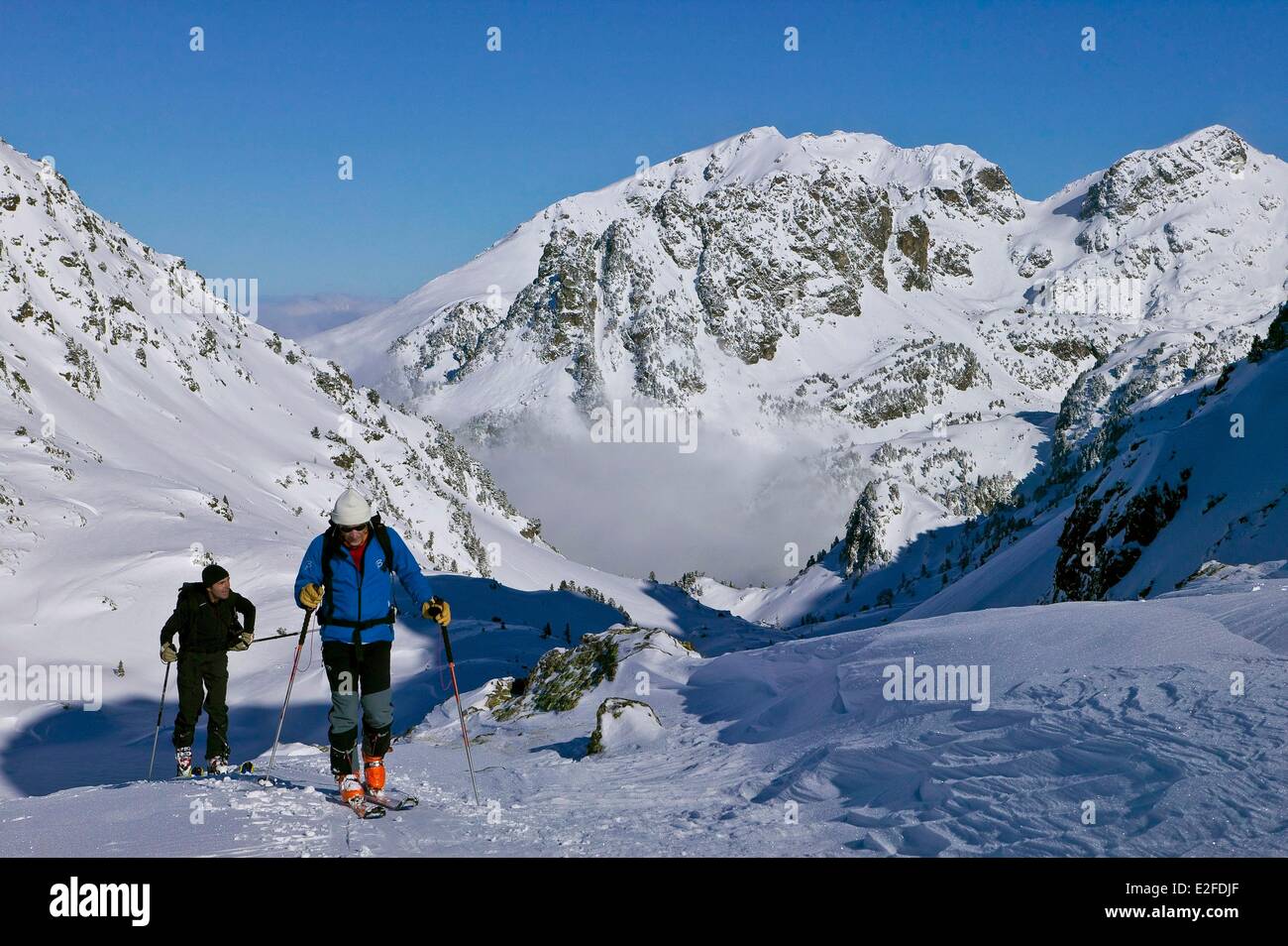 France, Isere, Belledonne Massif, ski touring to Chamrousse Stock Photo
