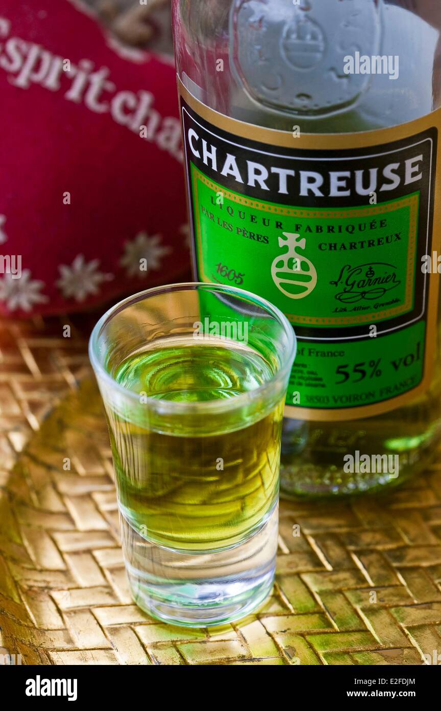 France, Isere, Chartreuse liqueur made by the Carthusian monks Stock