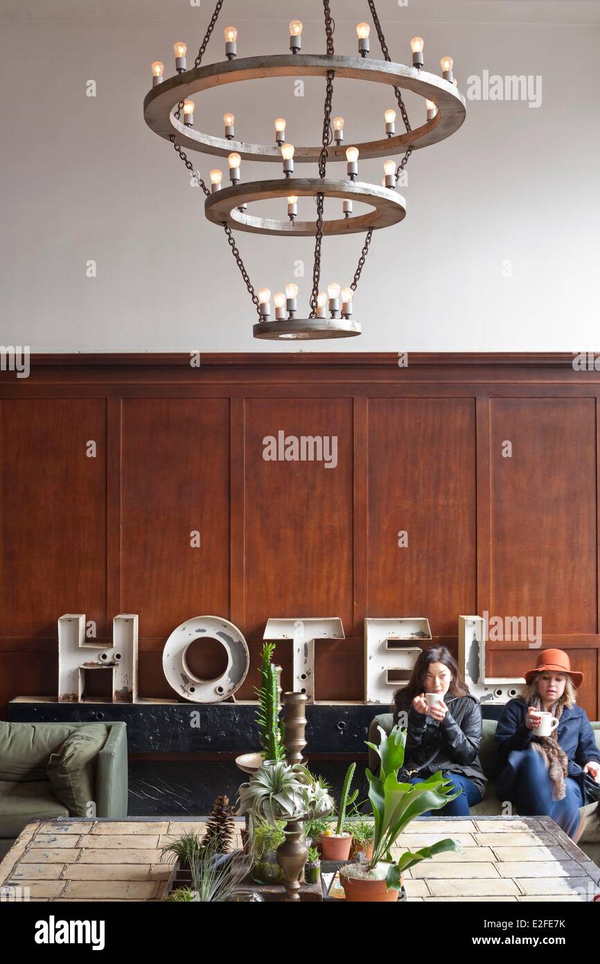 United States, Oregon, Portland, downtown, SW Stark Street, Ace Hotel opened in 2007, lobby Stock Photo