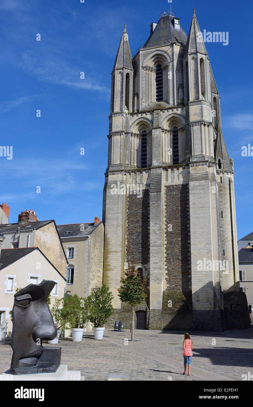 France, Maine et Loire, Angers, Place Saint Eloi, Saint Aubin Tower