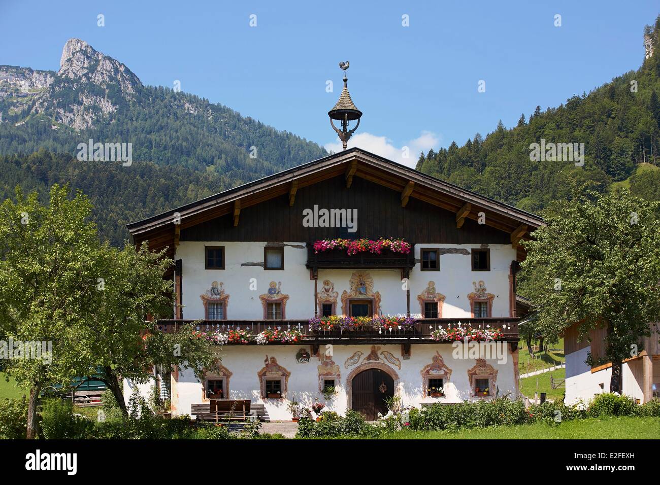 Austria, Land of Salzburg, traditional chalet near Saalfelden am Steinernen Meer Stock Photo