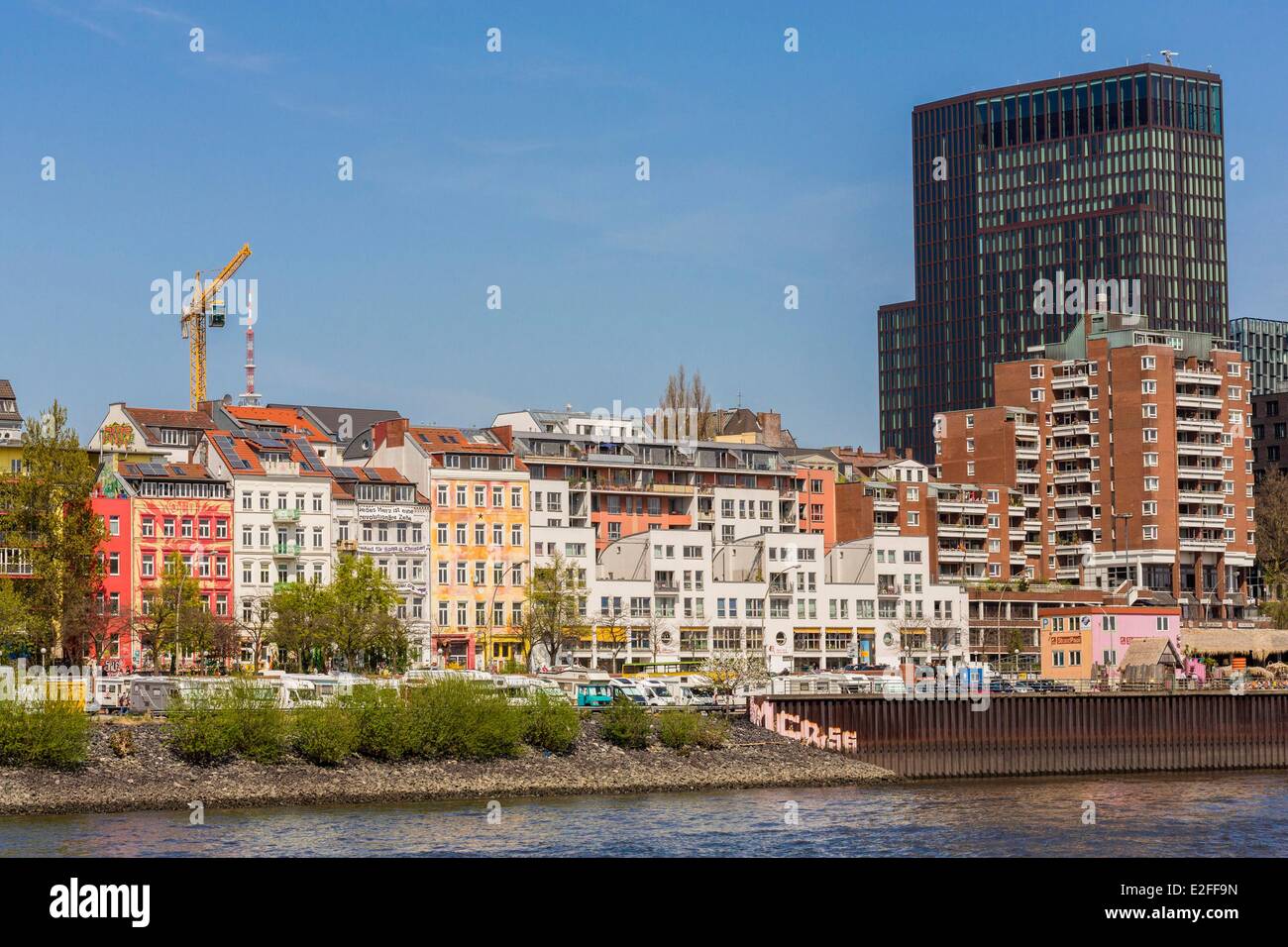 Germany, Hamburg, the Elbe river, St Pauli district Stock Photo