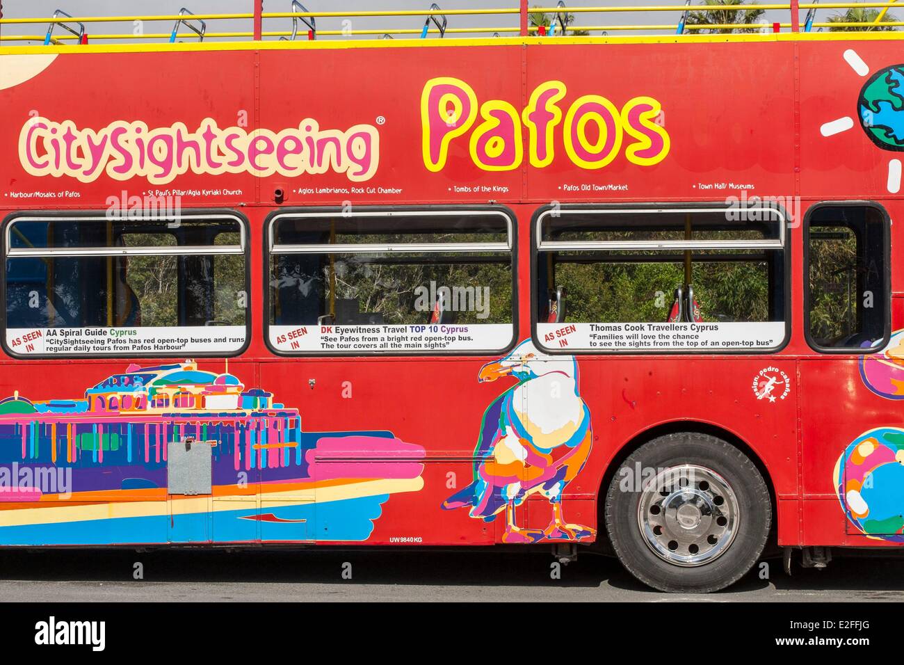 Cyprus, Paphos, city sightseeing bus tour Stock Photo
