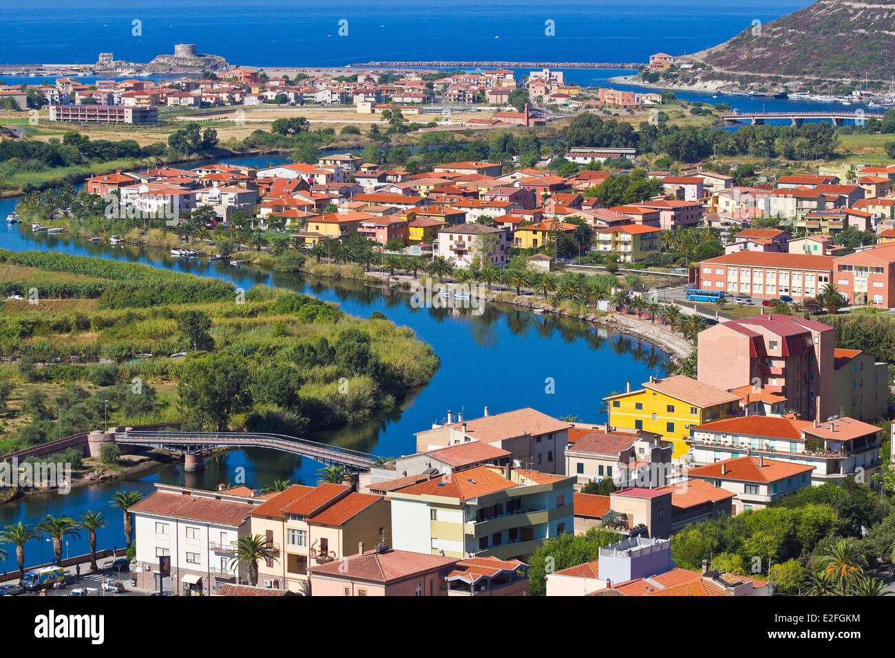 Italy, Sardinia, Nuoro province, Bosa, on the bank of river Temo Stock Photo