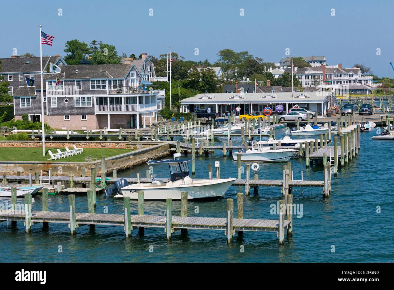 United States, Massachusetts, Cape Cod, Martha's Vineyard island, Edgartown, the North Wharf Stock Photo