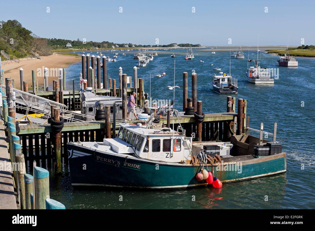 United States, Massachusetts, Cape Cod, Chatham Fish Pier and fishing
