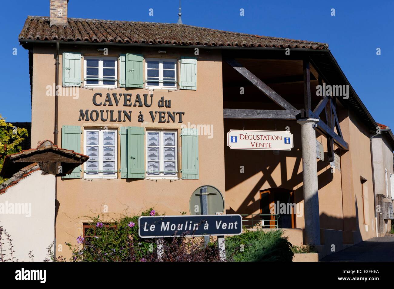 France, Saone et Loire, producers cellar Moulin a Vent Beaujolais vine Stock Photo