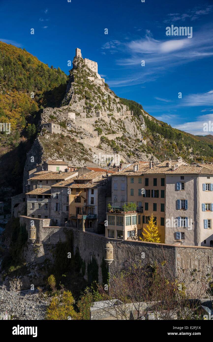 France, Alpes de Haute Provence, Entrevaux medieval city fortified by Vauban Stock Photo