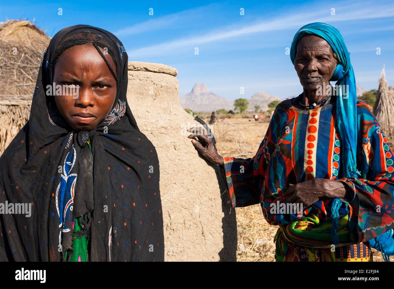 Chad, Sahel, Mataya, village at the foot of the granite spires of ...