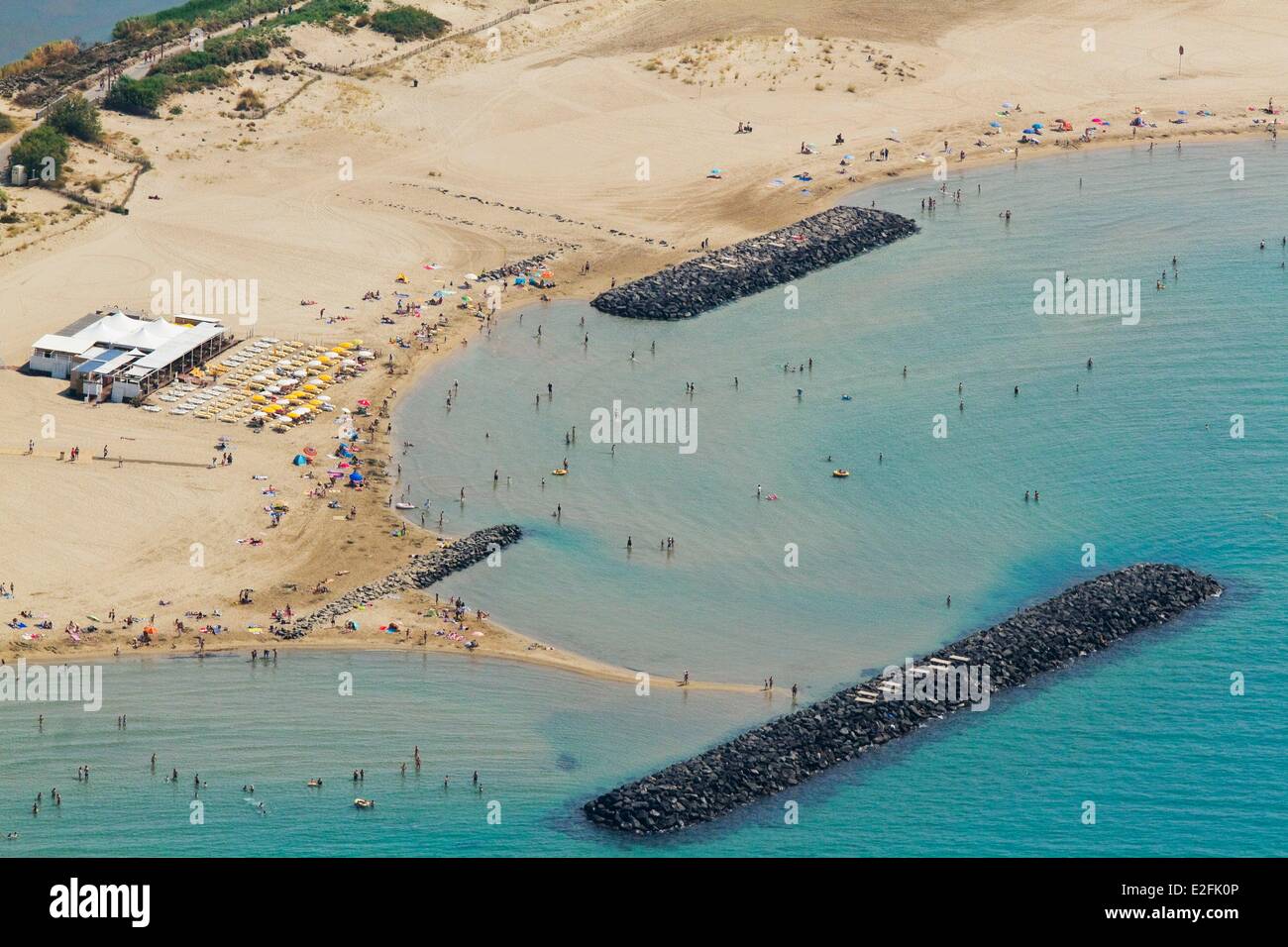 France, Herault, Cap d'Agde (aerial view) Stock Photo