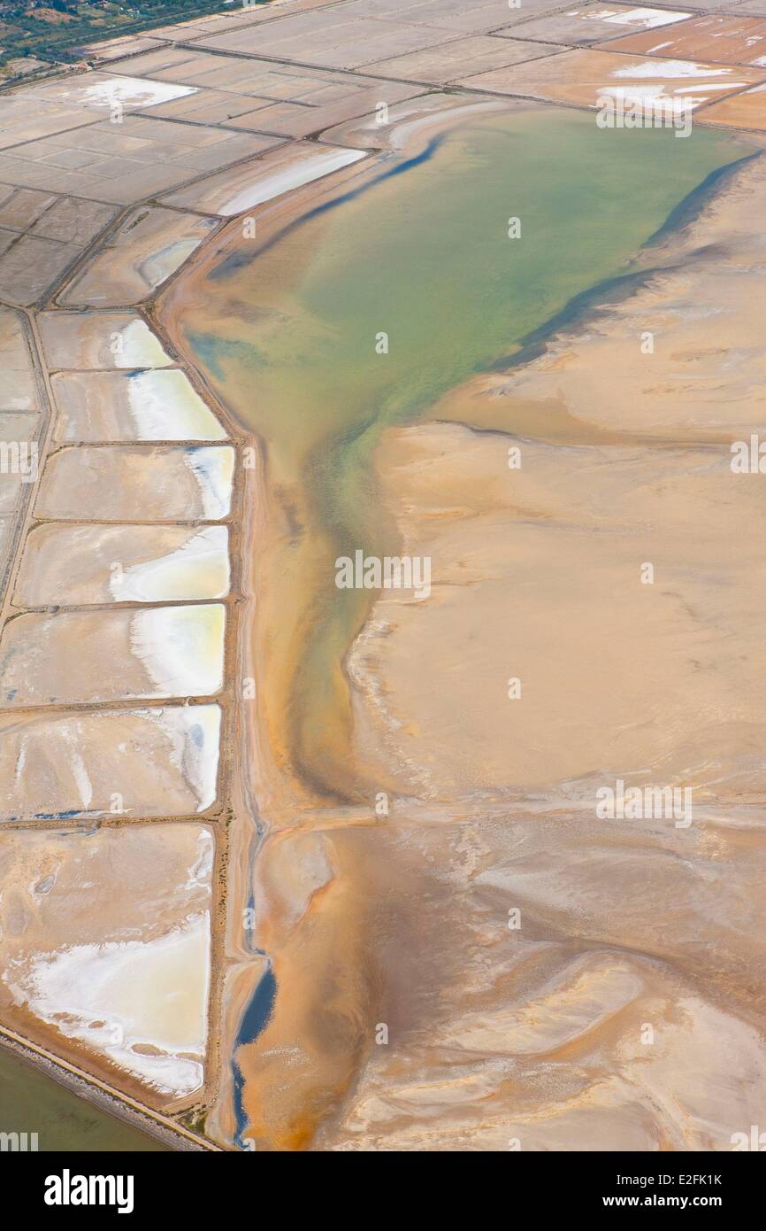 France, Aude, Etang de la Palme pond (aerial view) Stock Photo