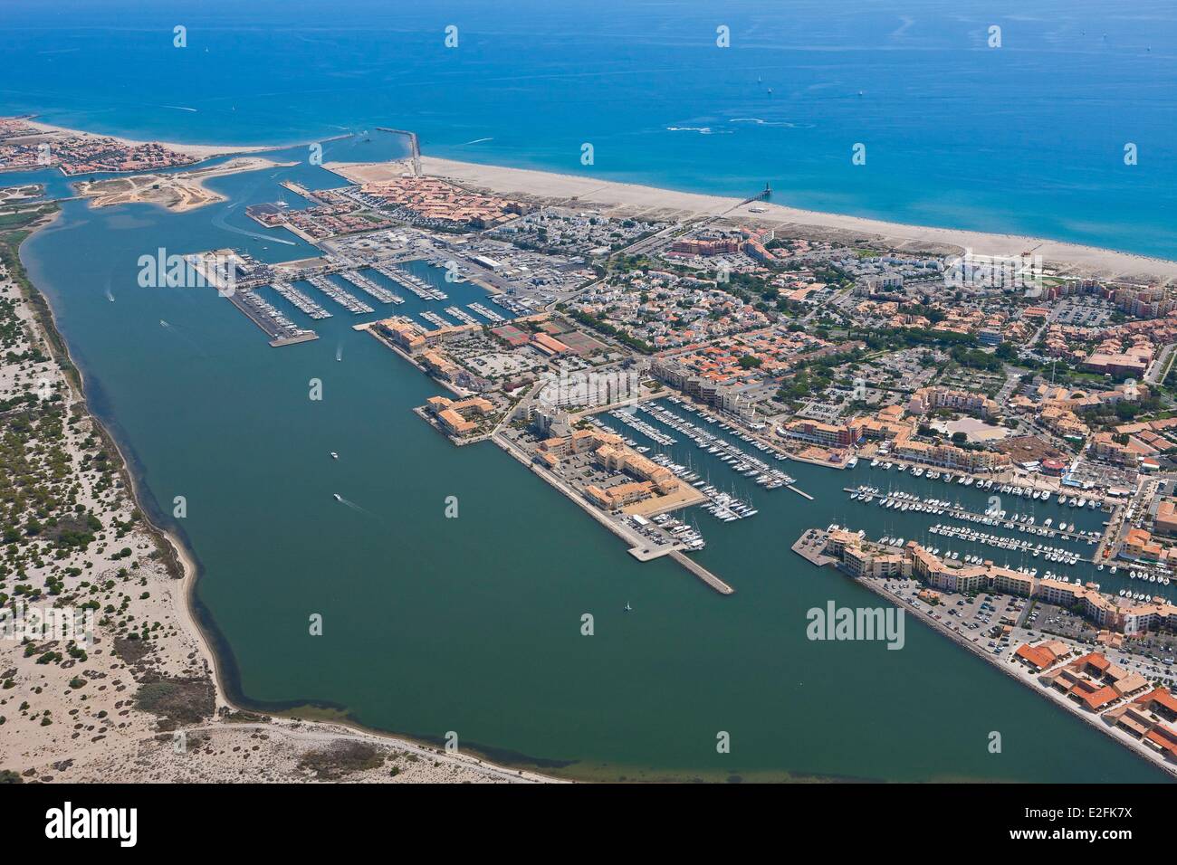 France, Aude, Corbieres, Port Leucate (aerial view Stock Photo - Alamy
