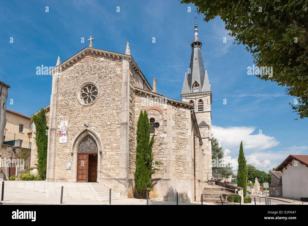 France Ain Meximieux the church Saint Apollinaire Stock Photo Alamy