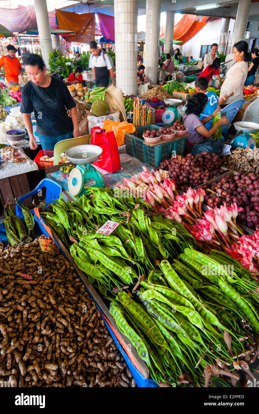 Malaysia Malaysian Borneo Sarawak State Kuching Food Market Fruit and