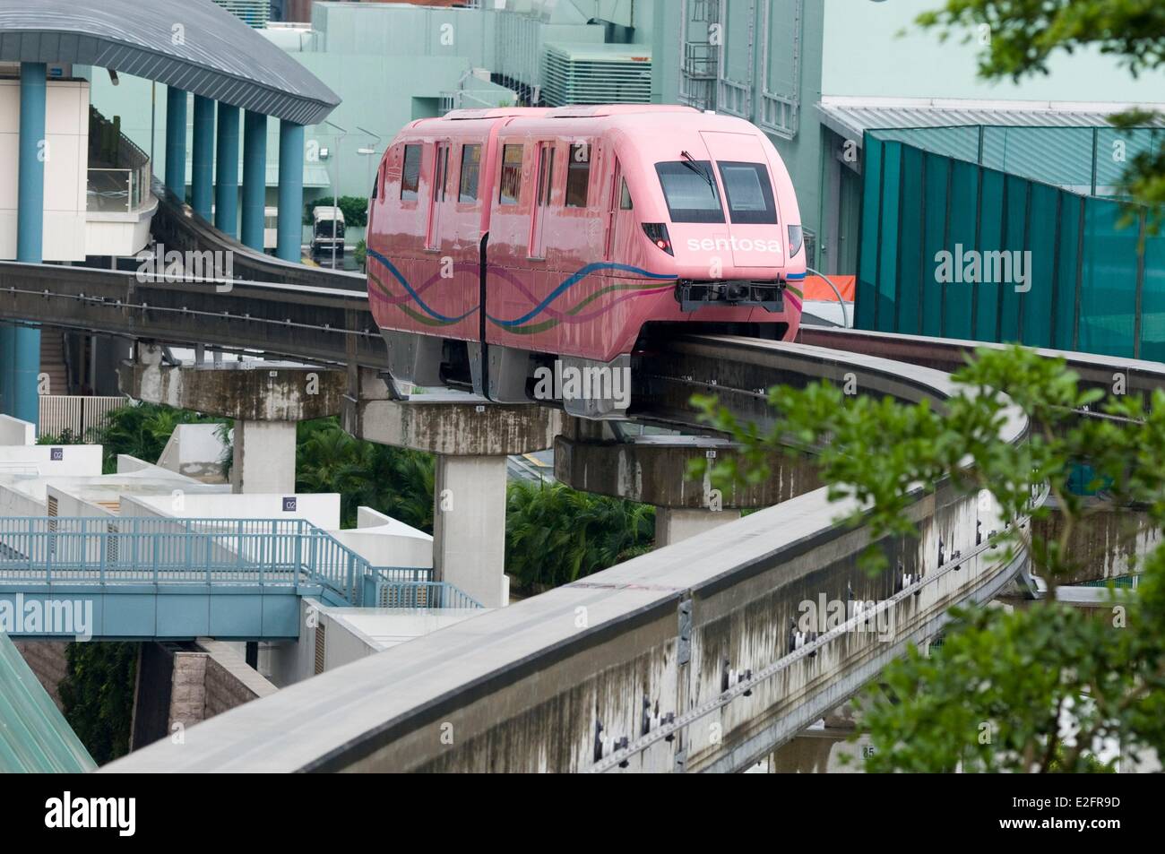 Singapore Sentosa Island Park monorail Stock Photo