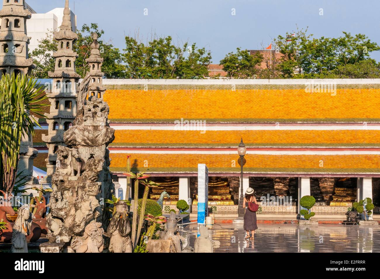 Thailand Bangkok Wat Suthat the Giant Swing temple dates from the early 19th century is one of six royal temples of the country Stock Photo