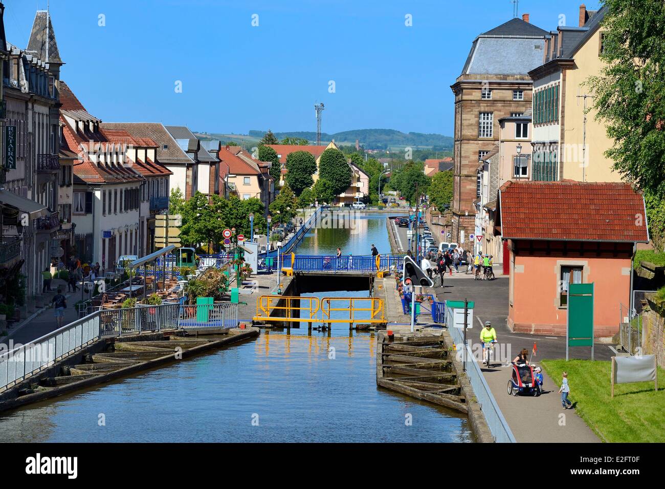 France Bas Rhin Saverne channel from the Marne river to the Rhine river Stock Photo