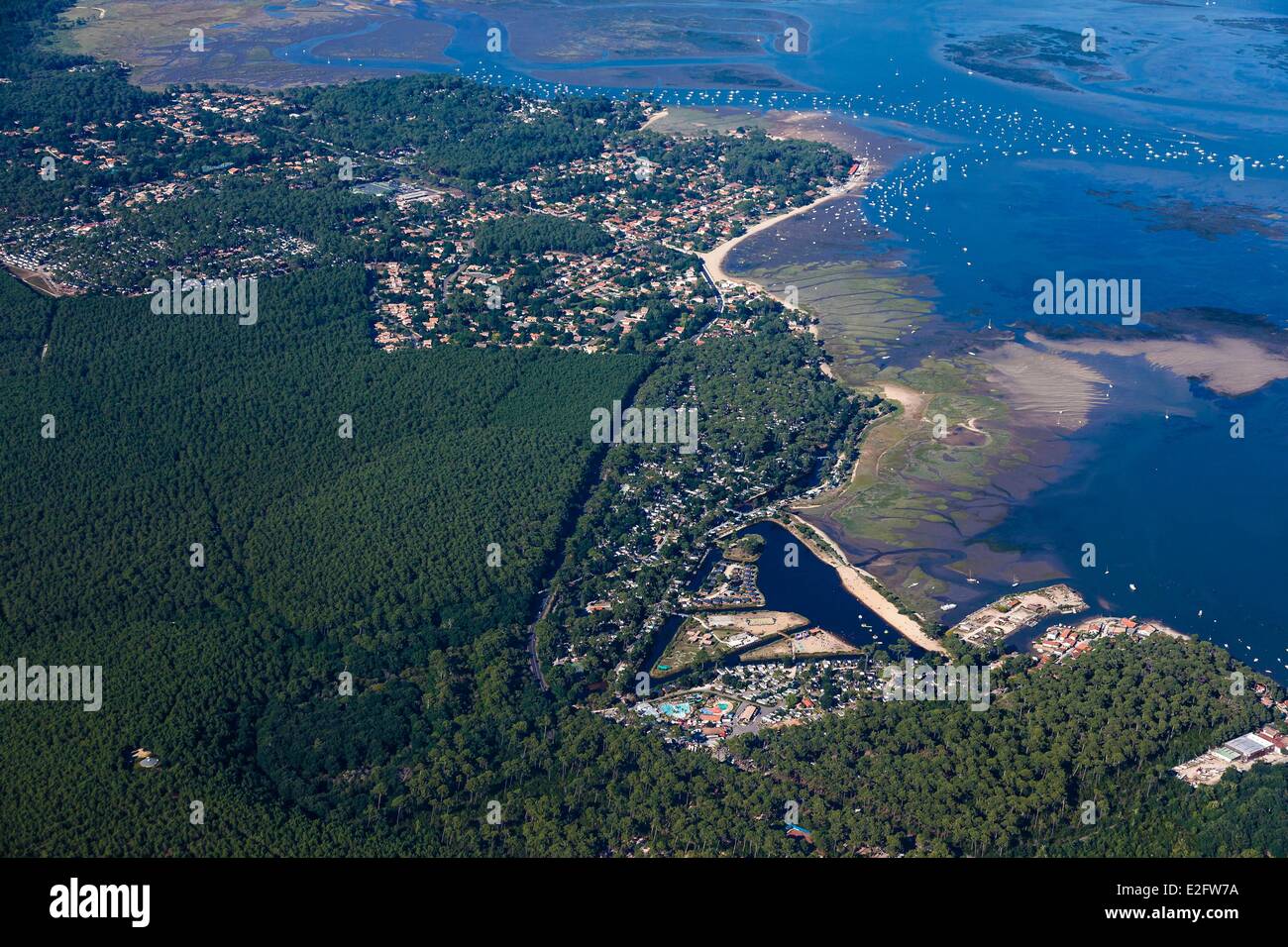 France Gironde Lege Cap Ferret le Four and Claouey (aerial view Stock Photo  - Alamy