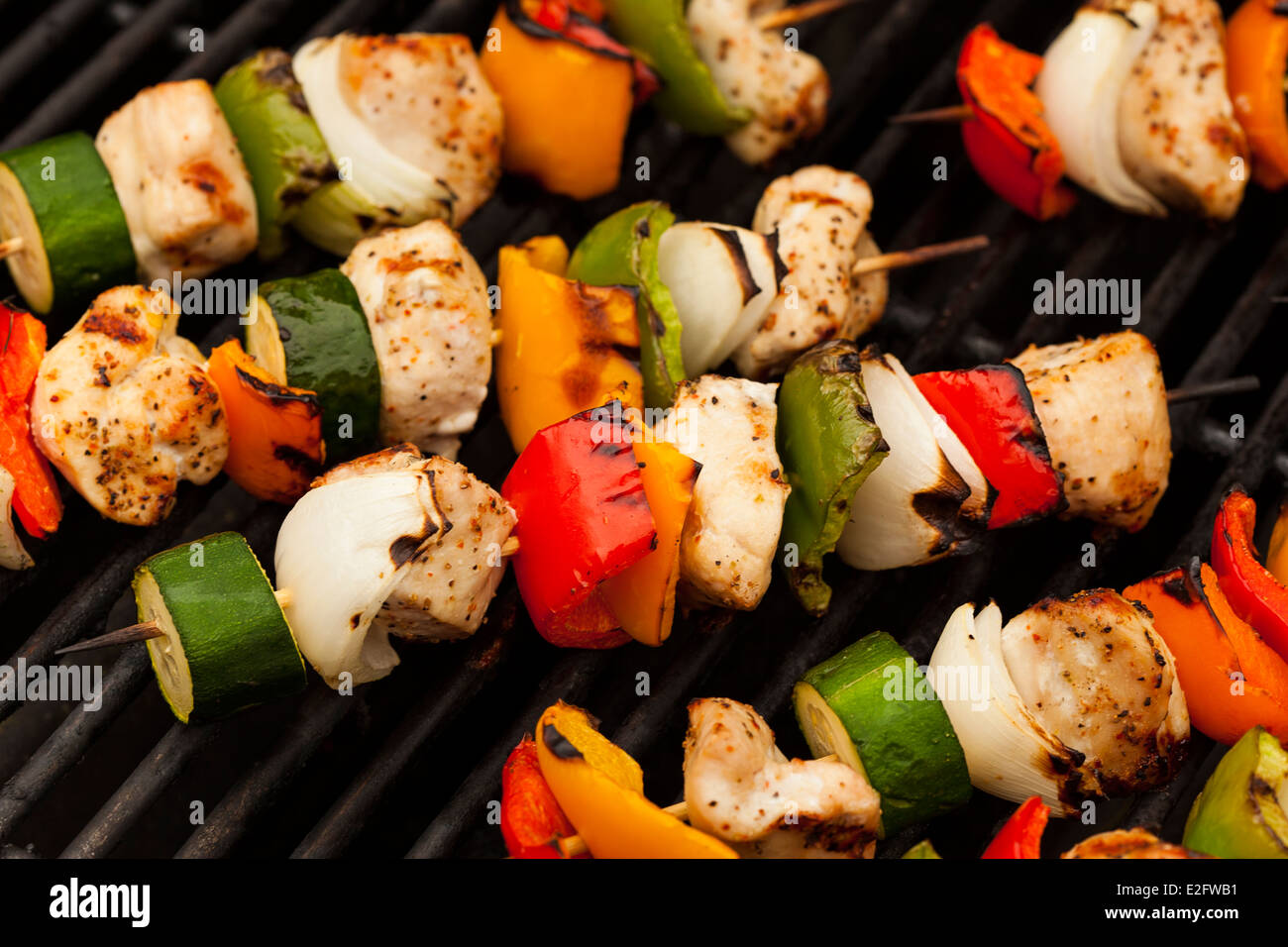 Homemade Chicken Shish Kabobs with Peppers and Onions Stock Photo Alamy