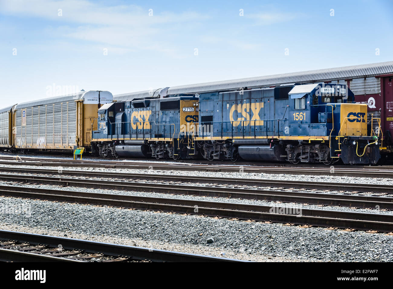 CSX EMD GP382 No 2715 and EMD GP151 No 1561, Curtis Bay Yard, Baltimore, MD Stock