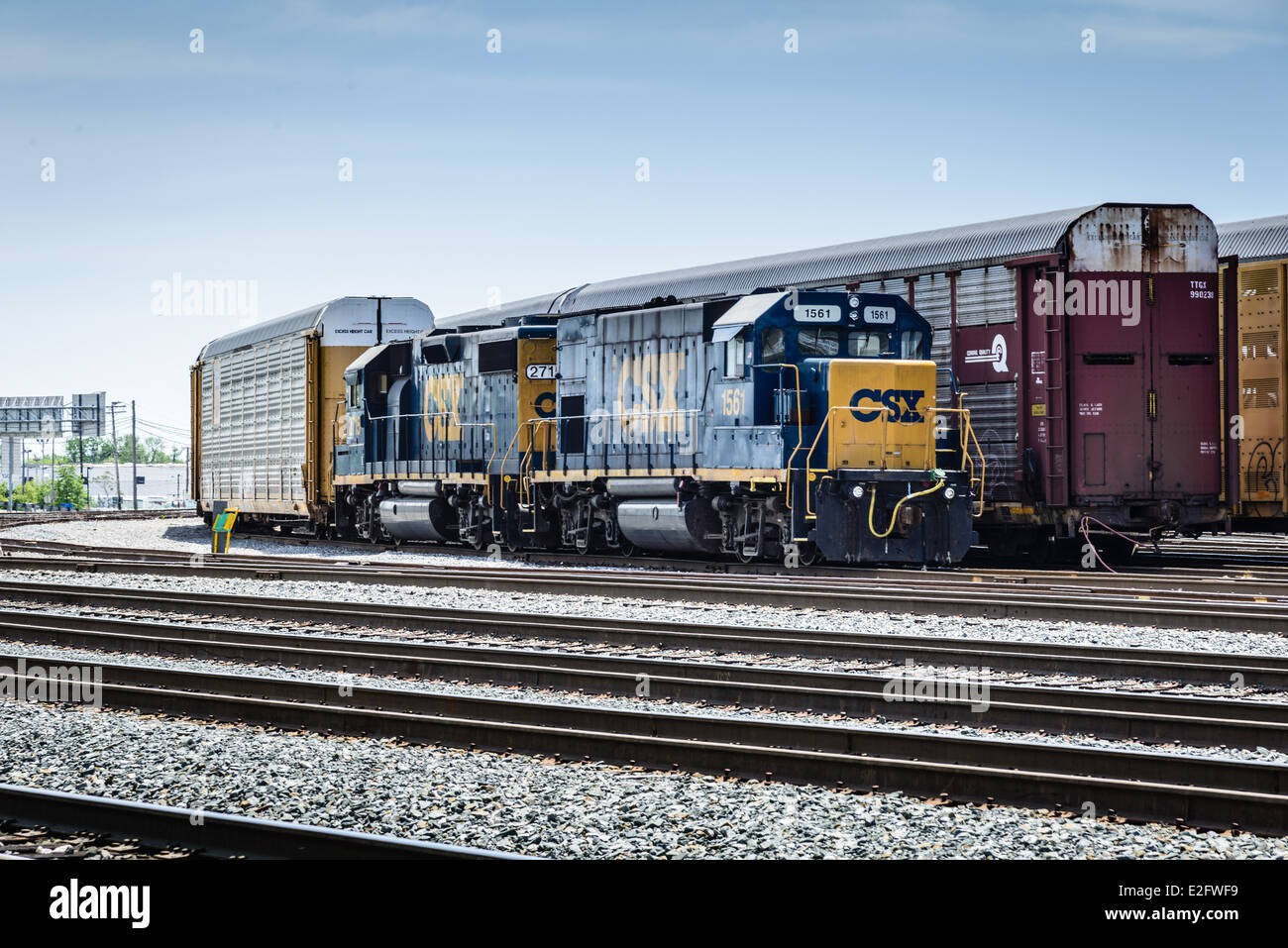 CSX EMD GP382 No 2715 and EMD GP151 No 1561, Curtis Bay Yard, Baltimore, MD Stock